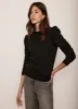 Black Puff Sleeve Sweatshirt sold by Mint Velvet
