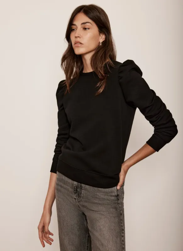 Black Puff Sleeve Sweatshirt sold by Mint Velvet