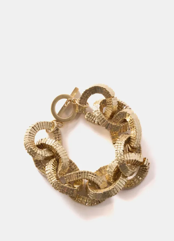 Gold Tone Textured Link Bracelet sold by Mint Velvet