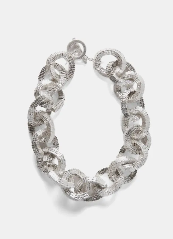 Silver Tone Textured Statement Necklace sold by Mint Velvet