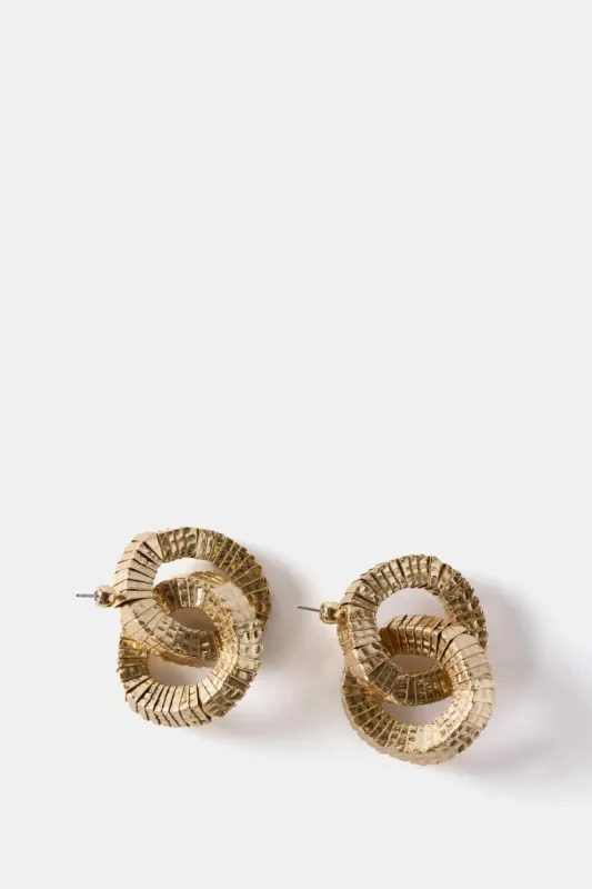 Gold Tone Textured Hoop Earrings sold by Mint Velvet