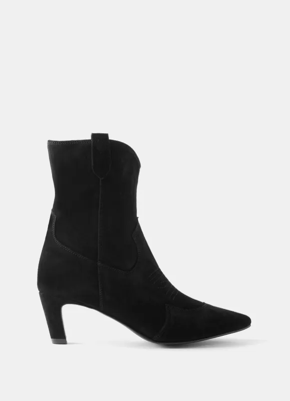Black Suede Western Ankle Boots sold by Mint Velvet