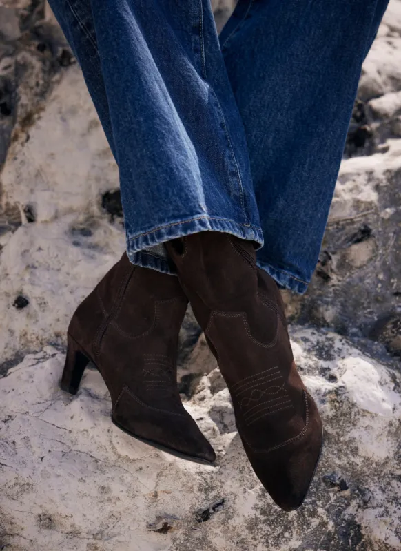 Brown Suede Western Ankle Boots sold by Mint Velvet
