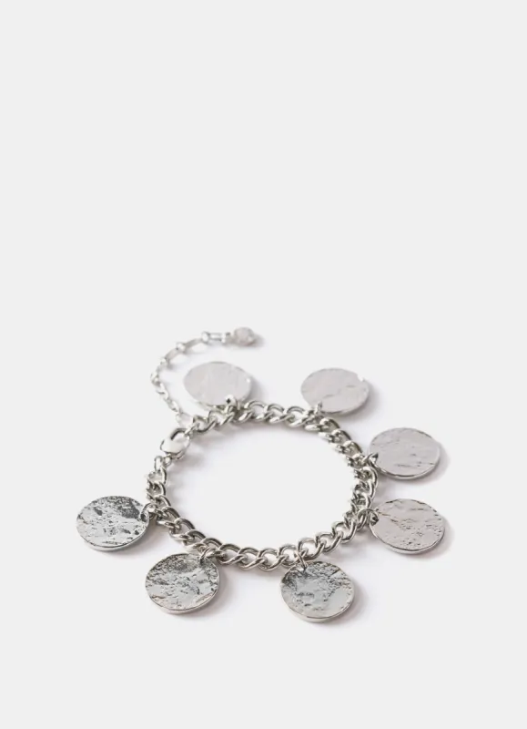 Silver Tone Hammered Charm Bracelet sold by Mint Velvet