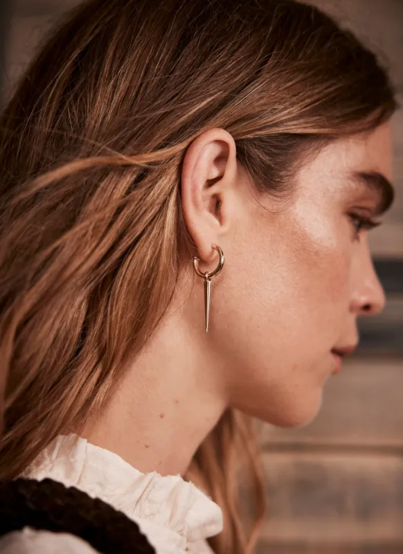 Gold Tone Spiked Hoop Earrings sold by Mint Velvet