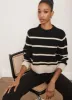 Black Striped Cotton Blend Jumper sold by Mint Velvet