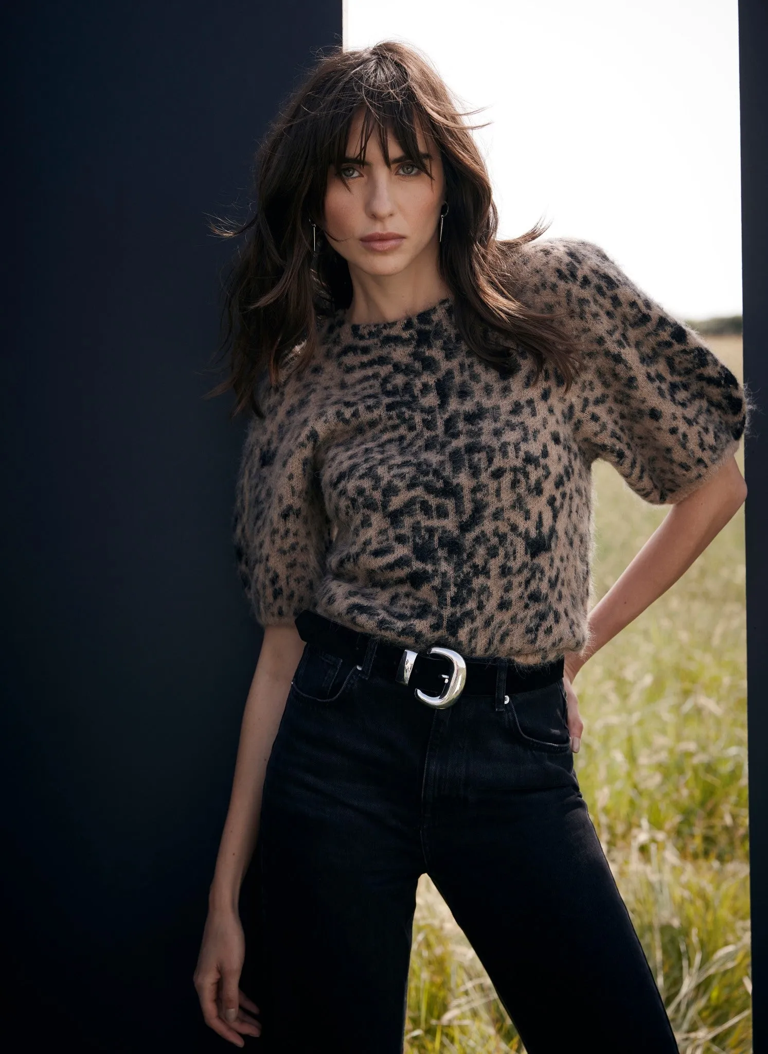 Leopard Wool Blend Knit Top sold by Mint Velvet
