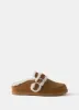 Tan Suede Clog Slippers sold by Mint Velvet