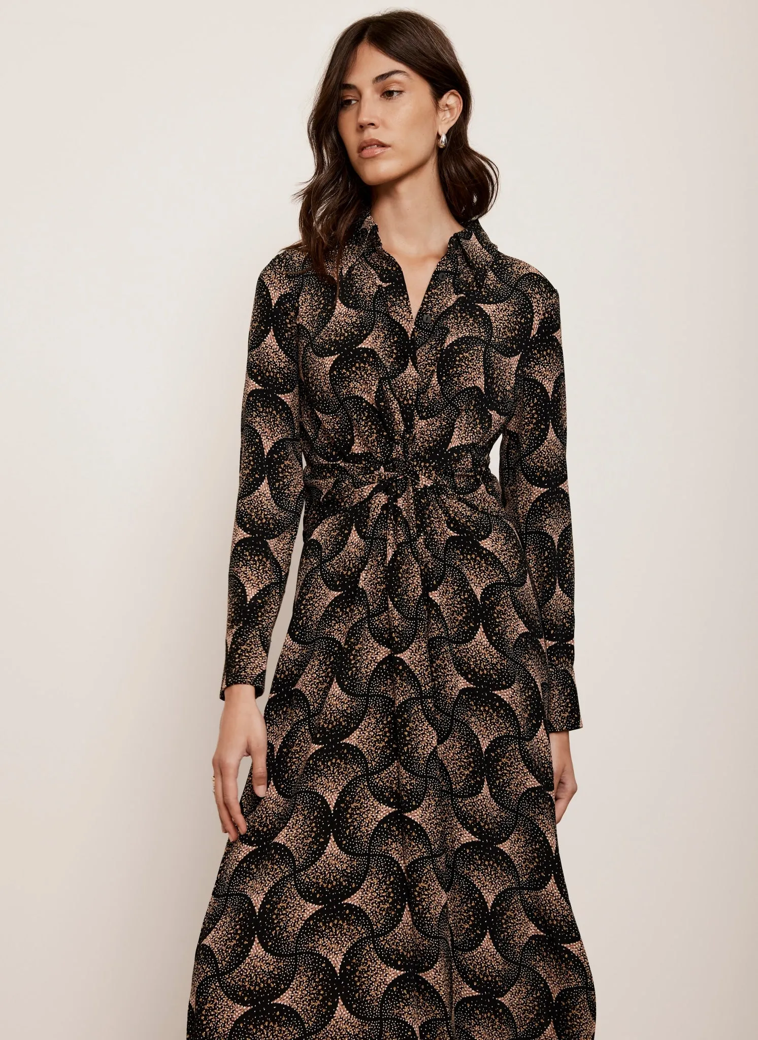 Geometric Print Midi Shirt Dress sold by Mint Velvet product image thumbnail 2