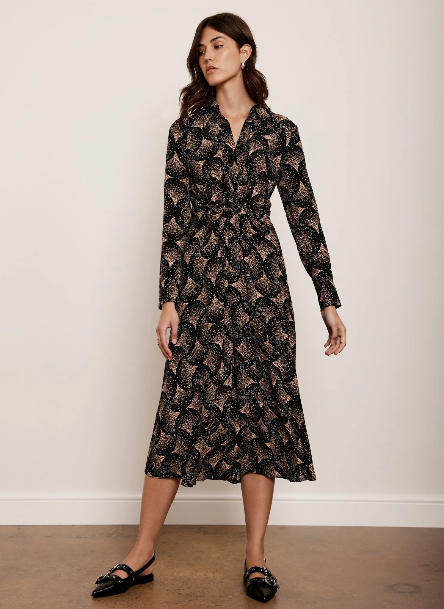 Geometric Print Midi Shirt Dress sold by Mint Velvet product image thumbnail 3