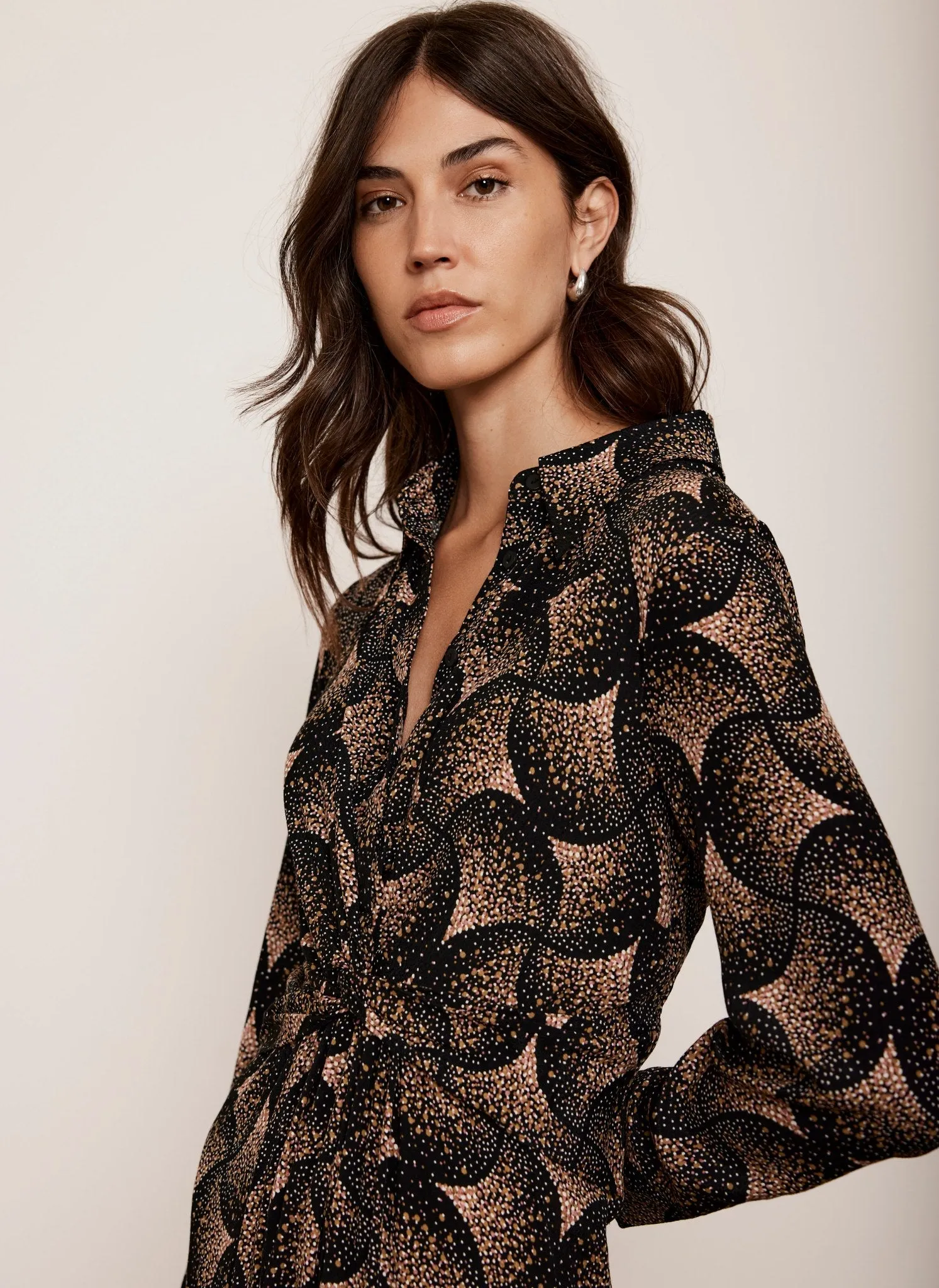 Geometric Print Midi Shirt Dress sold by Mint Velvet product image thumbnail 4