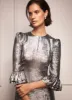 Silver Metallic Midi Dress sold by Mint Velvet