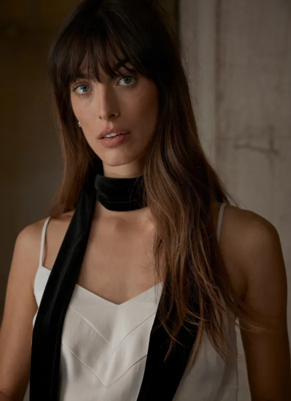 Black Velvet Skinny Scarf sold by Mint Velvet