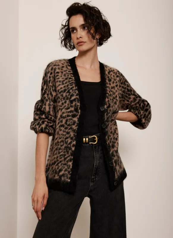 Leopard Print Wool Blend Cardigan sold by Mint Velvet