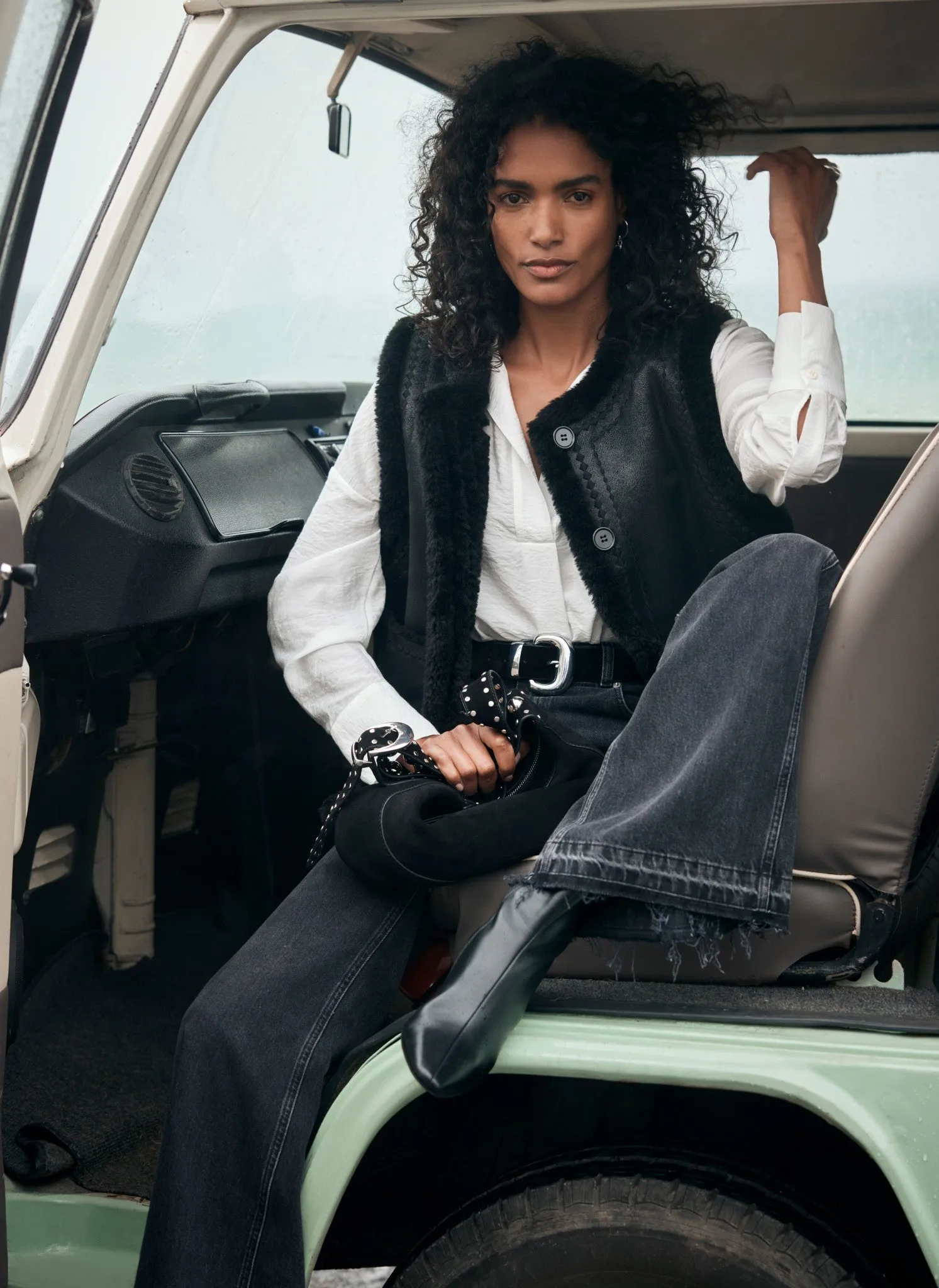 Black Reversible Borg Gilet sold by Mint Velvet product image thumbnail 4