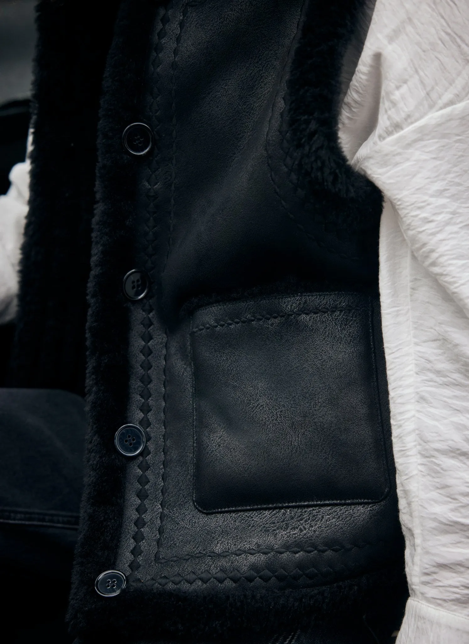 Black Reversible Borg Gilet sold by Mint Velvet product image thumbnail 5