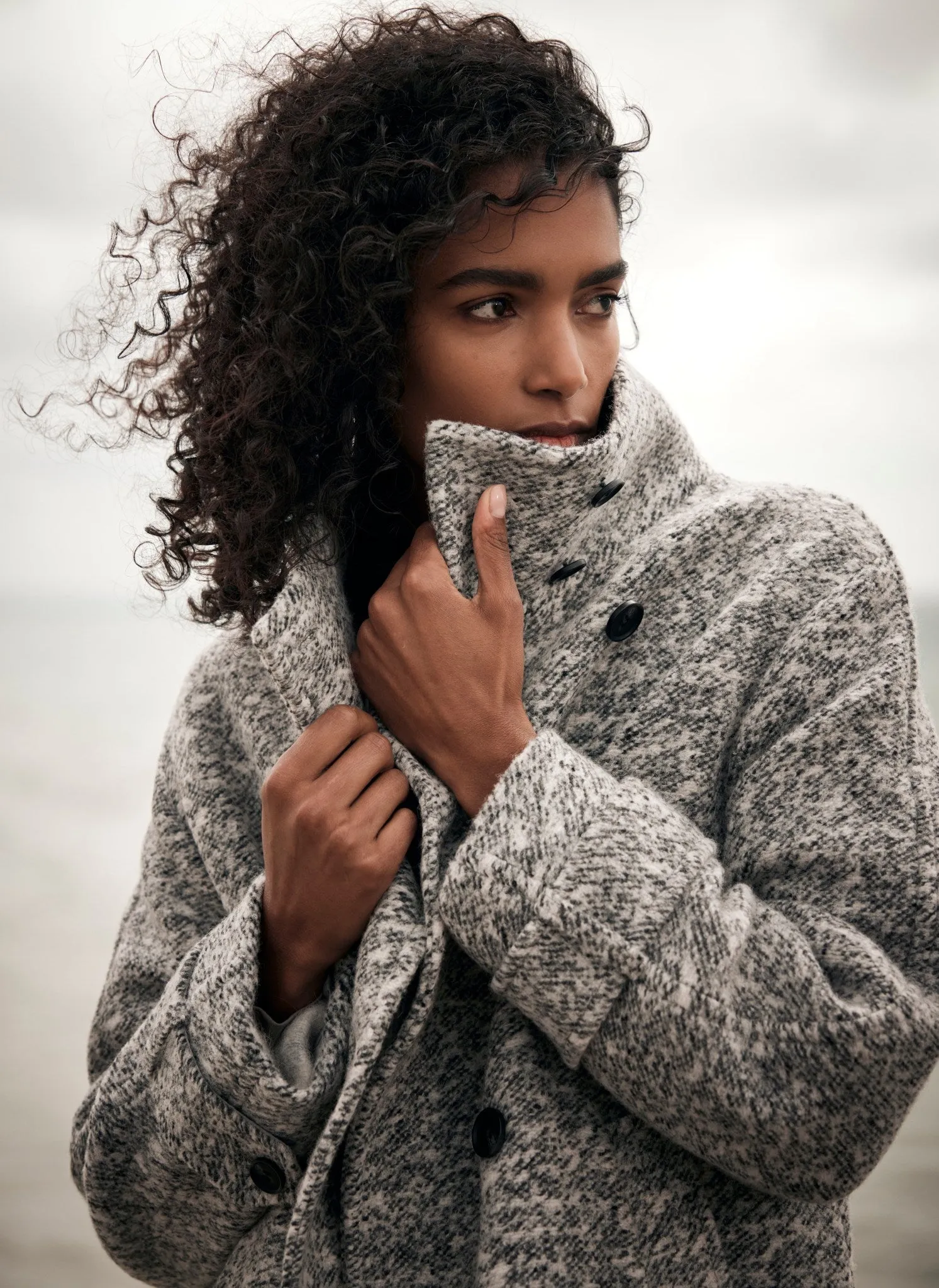 Grey Wool Blend Coat sold by Mint Velvet product image thumbnail 3