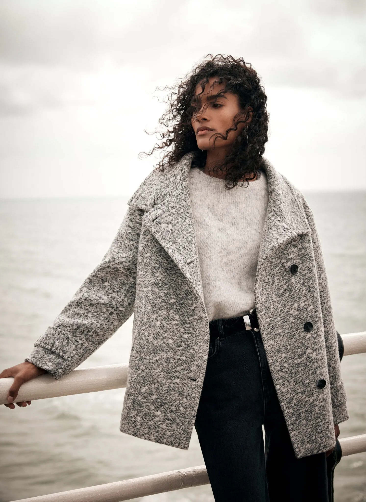 Grey Wool Blend Coat sold by Mint Velvet product image thumbnail 2