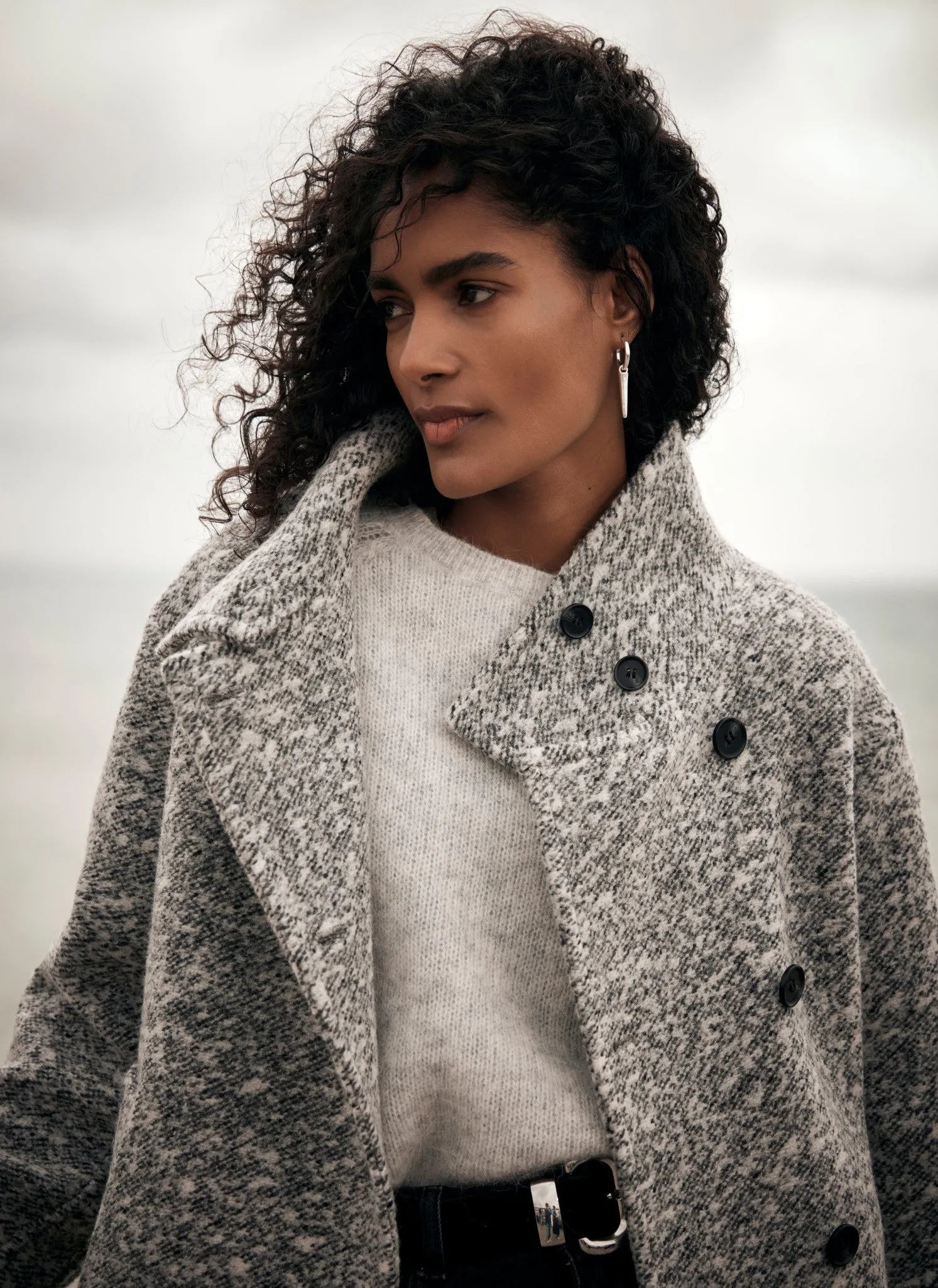 Grey Wool Blend Coat sold by Mint Velvet product image thumbnail 4