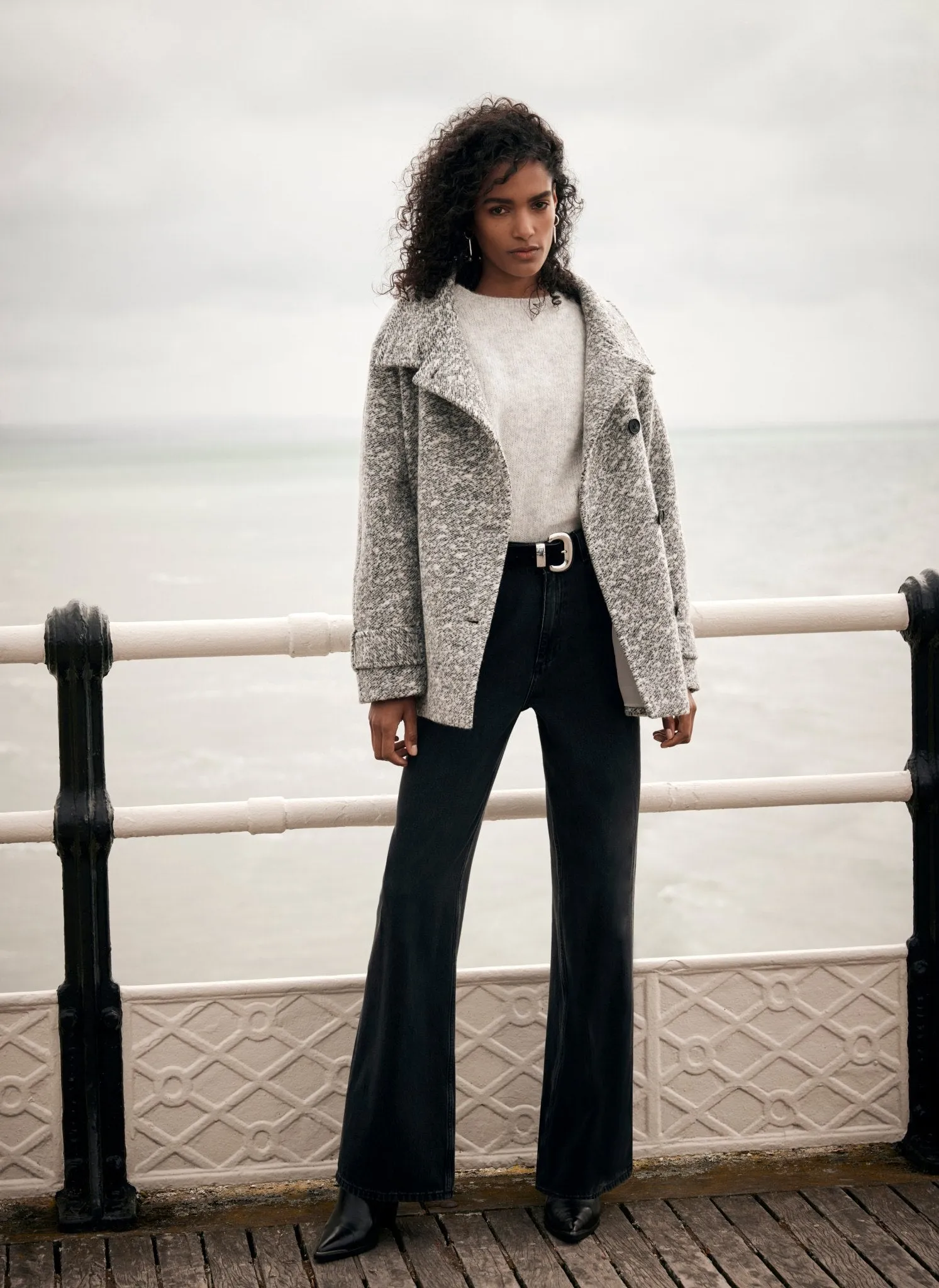 Grey Wool Blend Coat sold by Mint Velvet