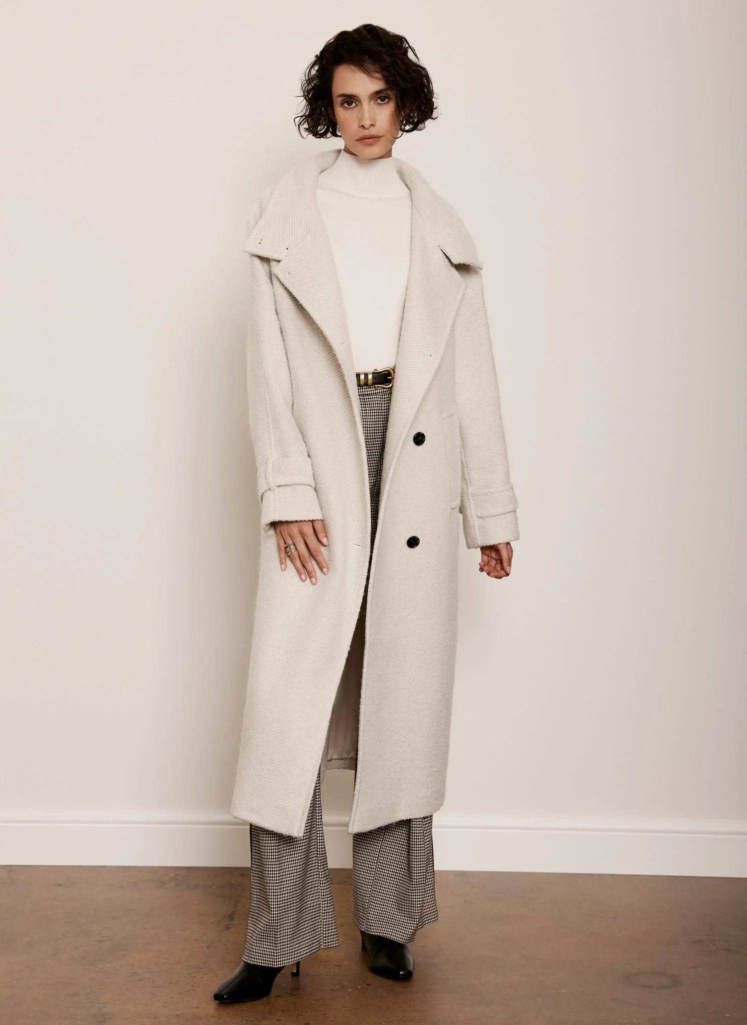 Cream Textured Funnel Coat sold by Mint Velvet product image thumbnail 2