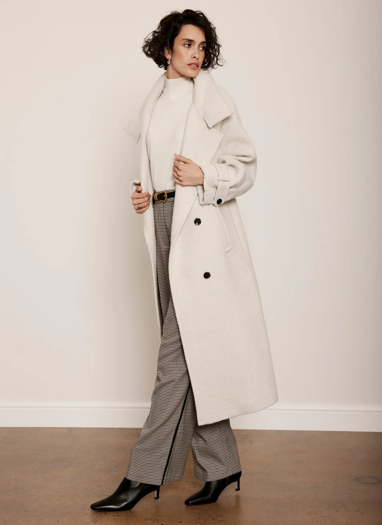 Cream Textured Funnel Coat sold by Mint Velvet product image thumbnail 5