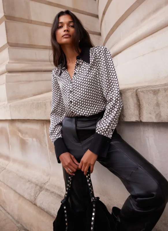 Black Heart Print Shirt sold by Mint Velvet