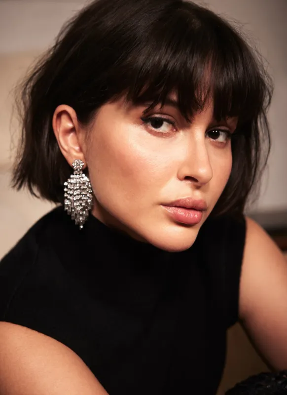 Silver Tone Statement Crystal Earrings sold by Mint Velvet