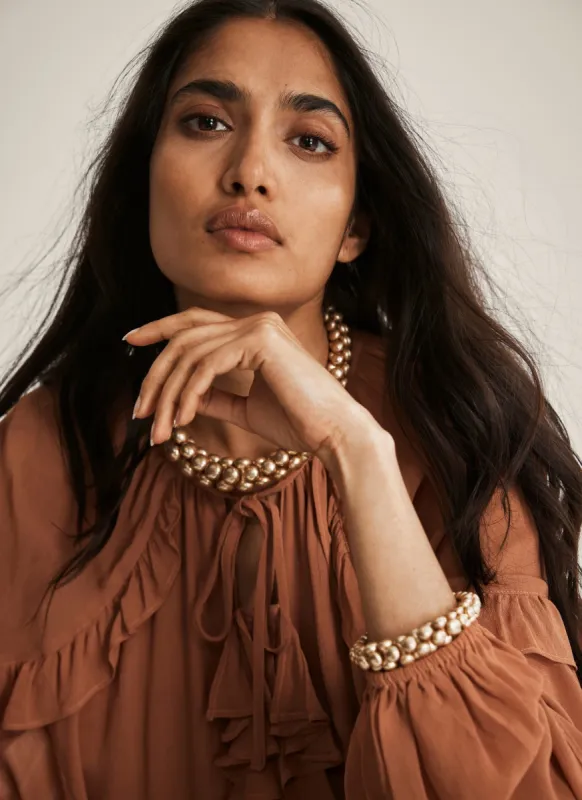 Gold Tone Statement Sphere Bracelet sold by Mint Velvet