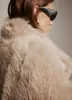 Neutral Longline Faux Fur Coat sold by Mint Velvet