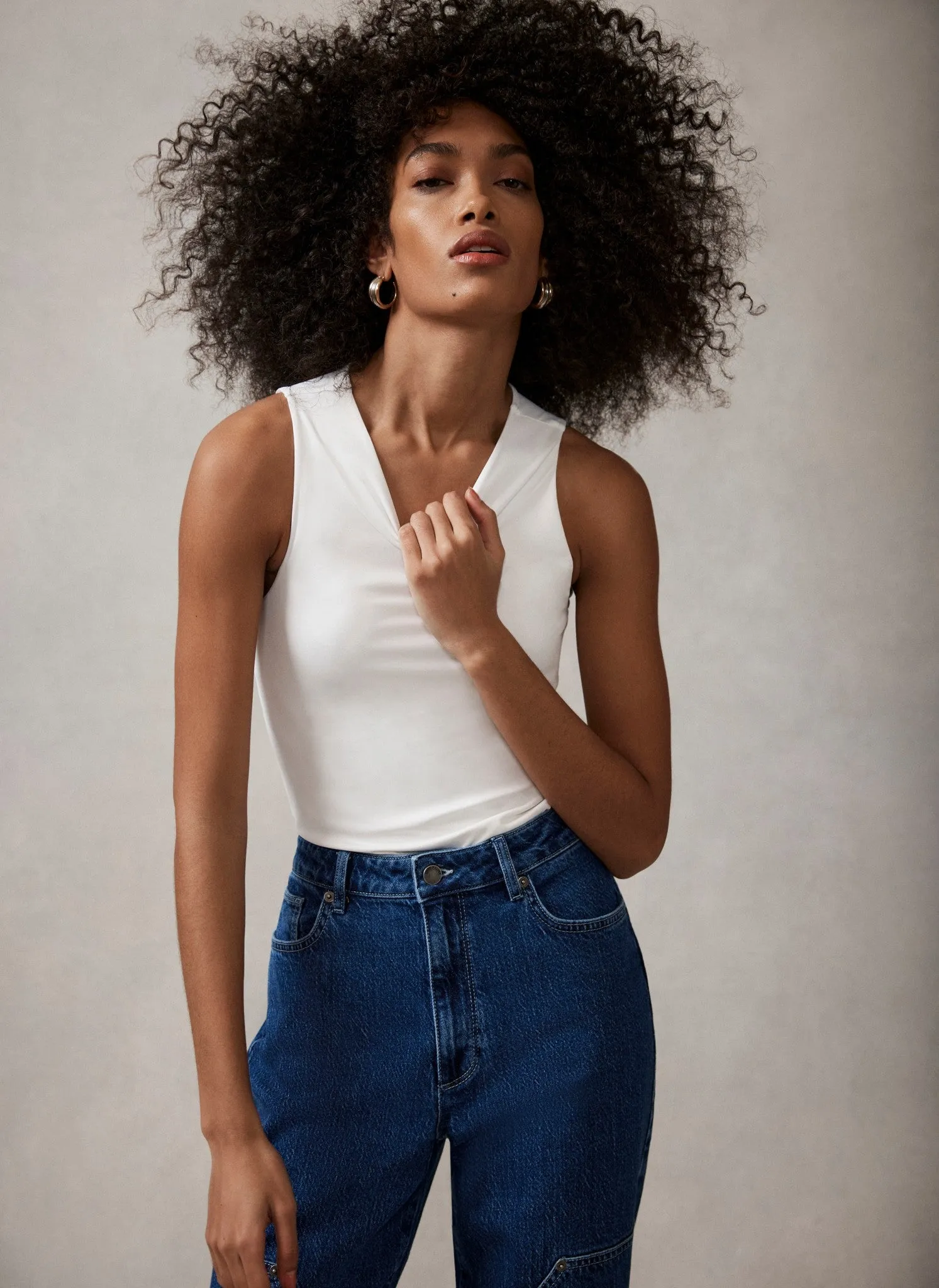 White Layering High Neck Vest sold by Mint Velvet product image thumbnail 2