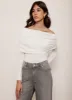 Cream Knit Bardot Jumper sold by Mint Velvet