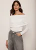 Cream Knit Bardot Jumper sold by Mint Velvet
