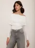 Cream Knit Bardot Jumper sold by Mint Velvet