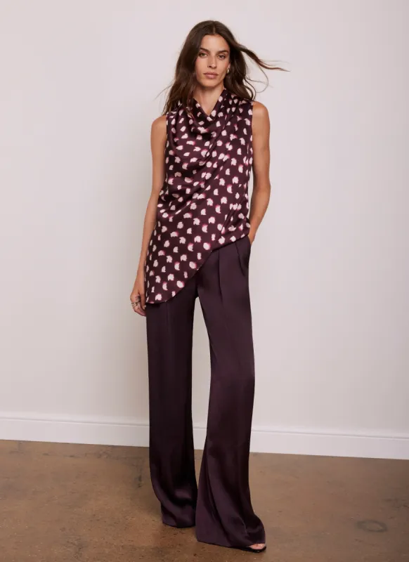 Burgundy Graphic Print Cowl Neck Top sold by Mint Velvet