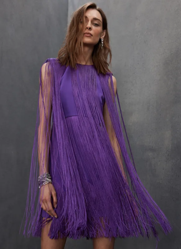 Purple Fringe Mini Dress sold by Mint Velvet