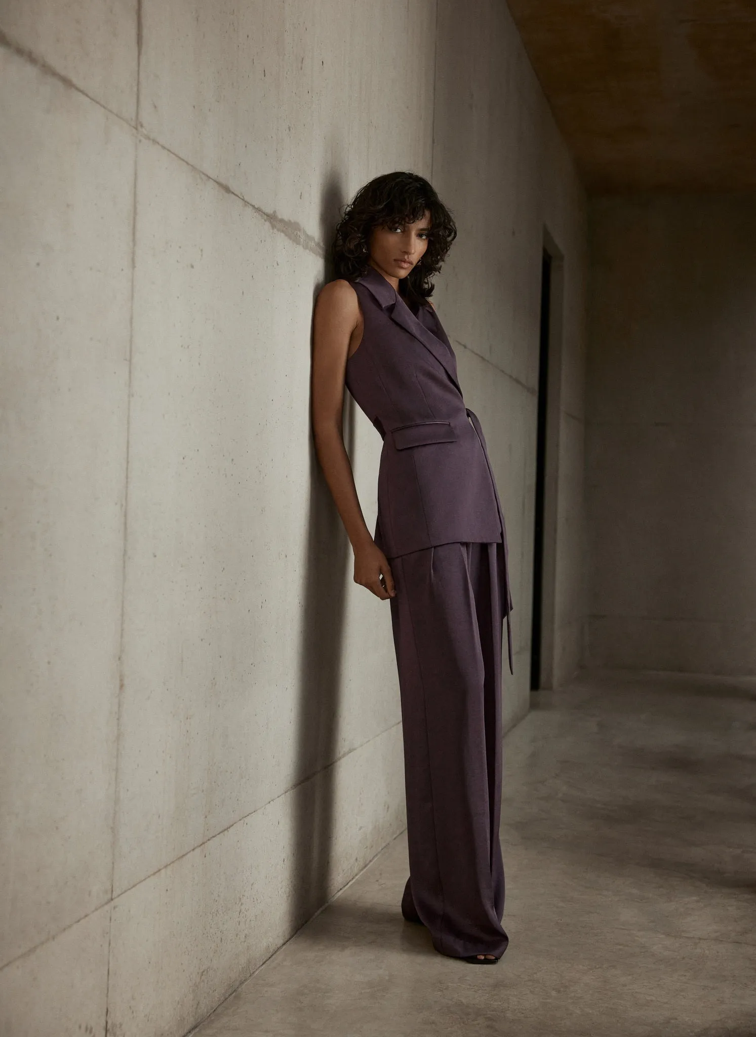 Burgundy Satin Wide Trousers sold by Mint Velvet product image thumbnail 2