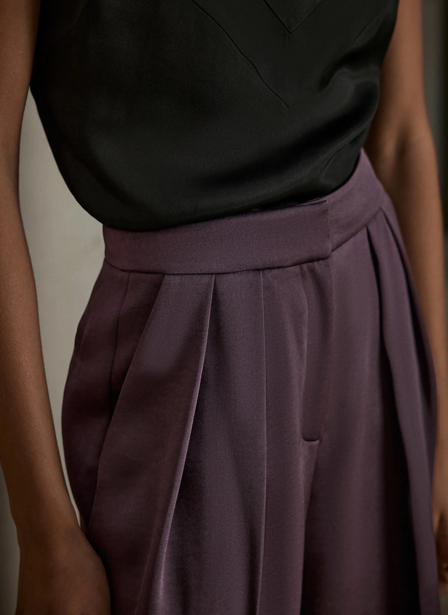 Burgundy Satin Wide Trousers sold by Mint Velvet product image thumbnail 3