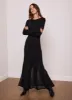 Black Long Sleeve Jersey Maxi Dress sold by Mint Velvet