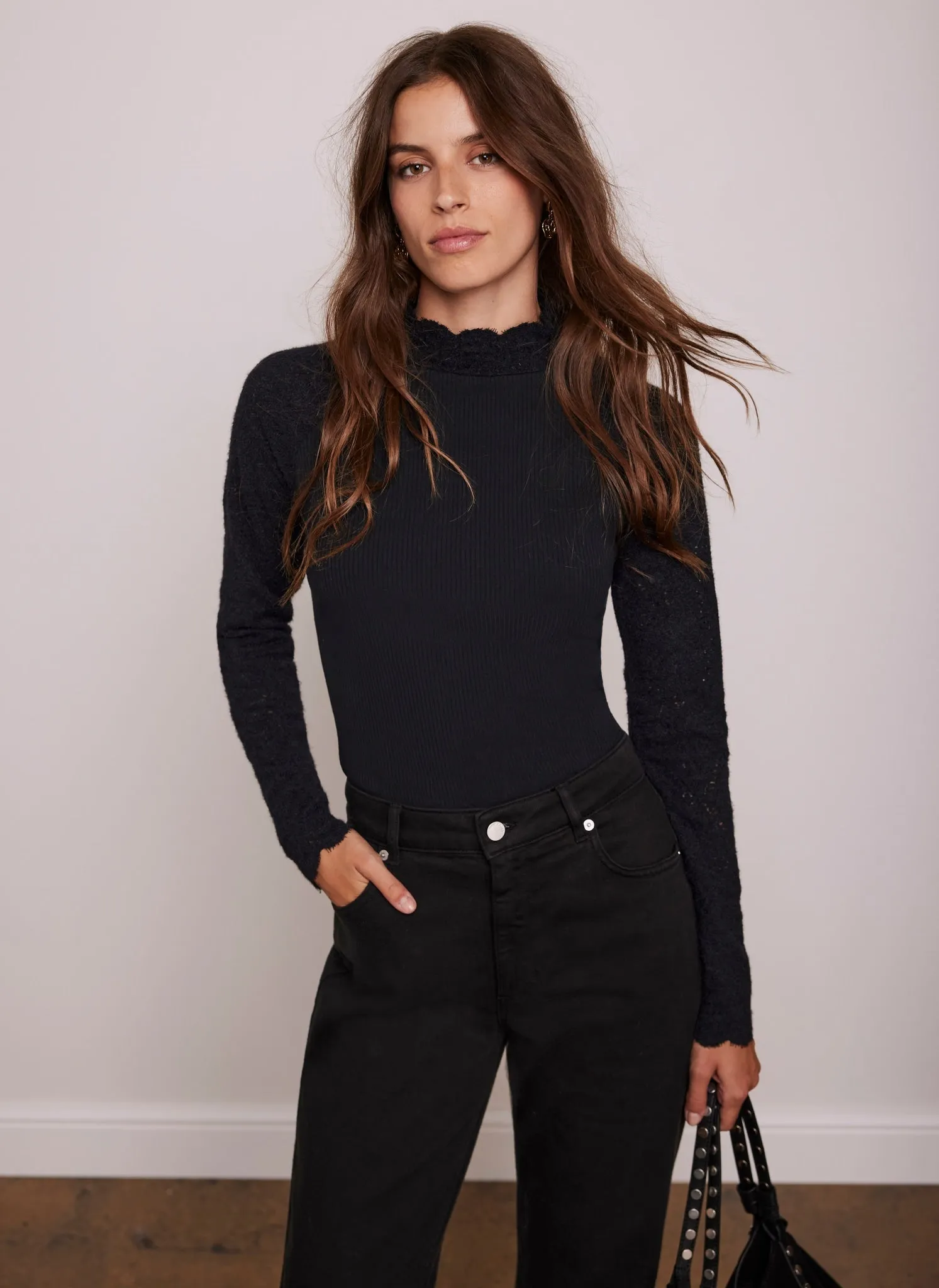 Black Lace Detail Top sold by Mint Velvet product image thumbnail 4