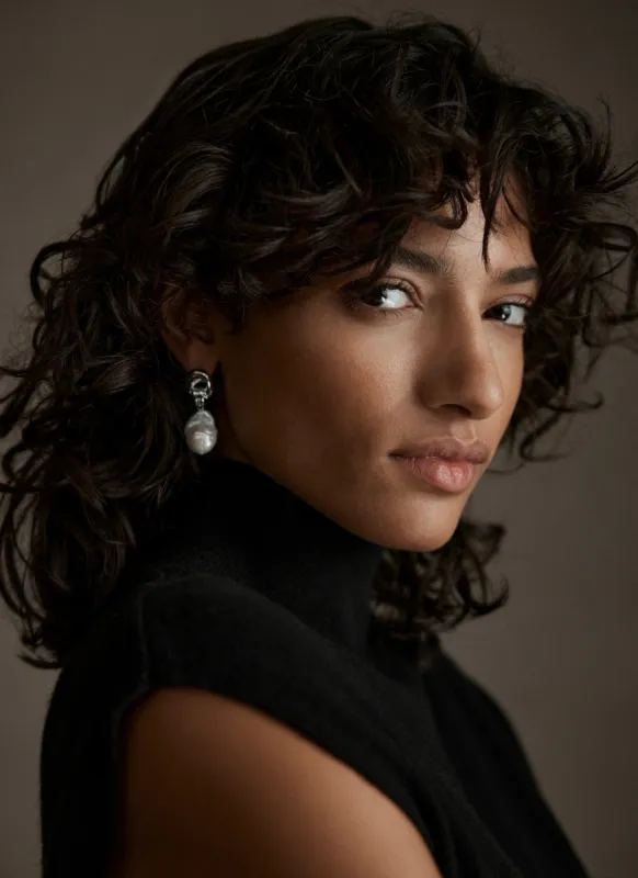 Silver Tone Pearl Drop Earrings sold by Mint Velvet