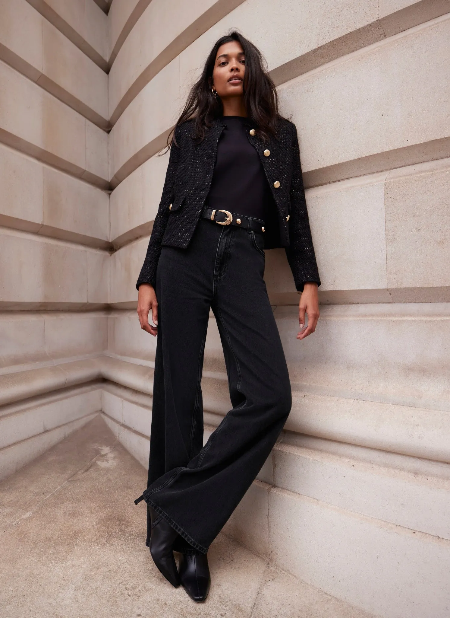 Black Metallic Boucle Jacket sold by Mint Velvet product image thumbnail 4