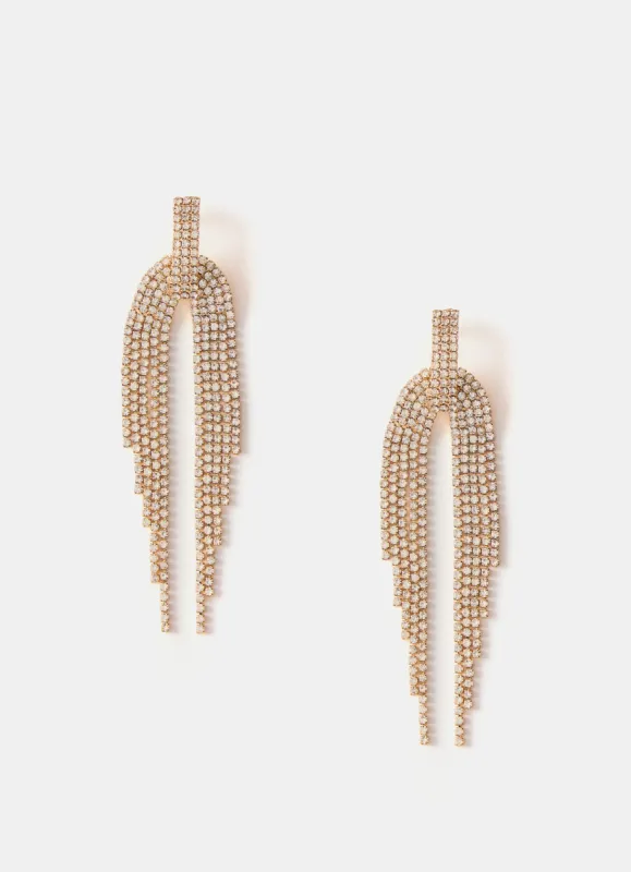 Gold Tone Statement Crystal Earrings sold by Mint Velvet