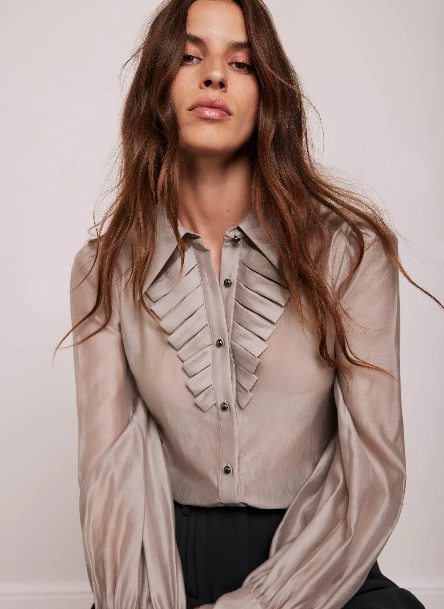 Grey Tab Detail Shirt sold by Mint Velvet product image thumbnail 4