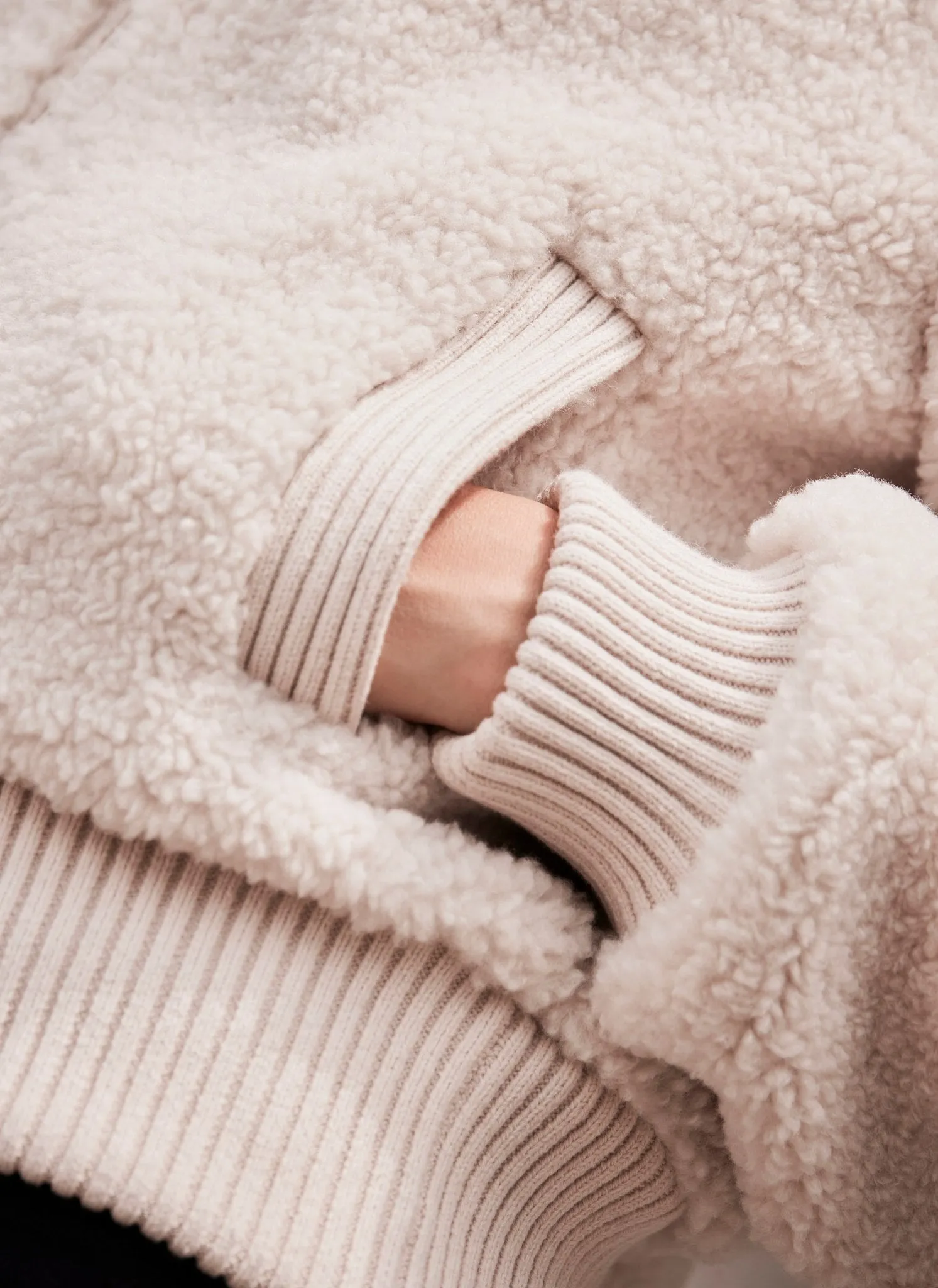 Cream Borg Bomber Jacket sold by Mint Velvet product image thumbnail 5