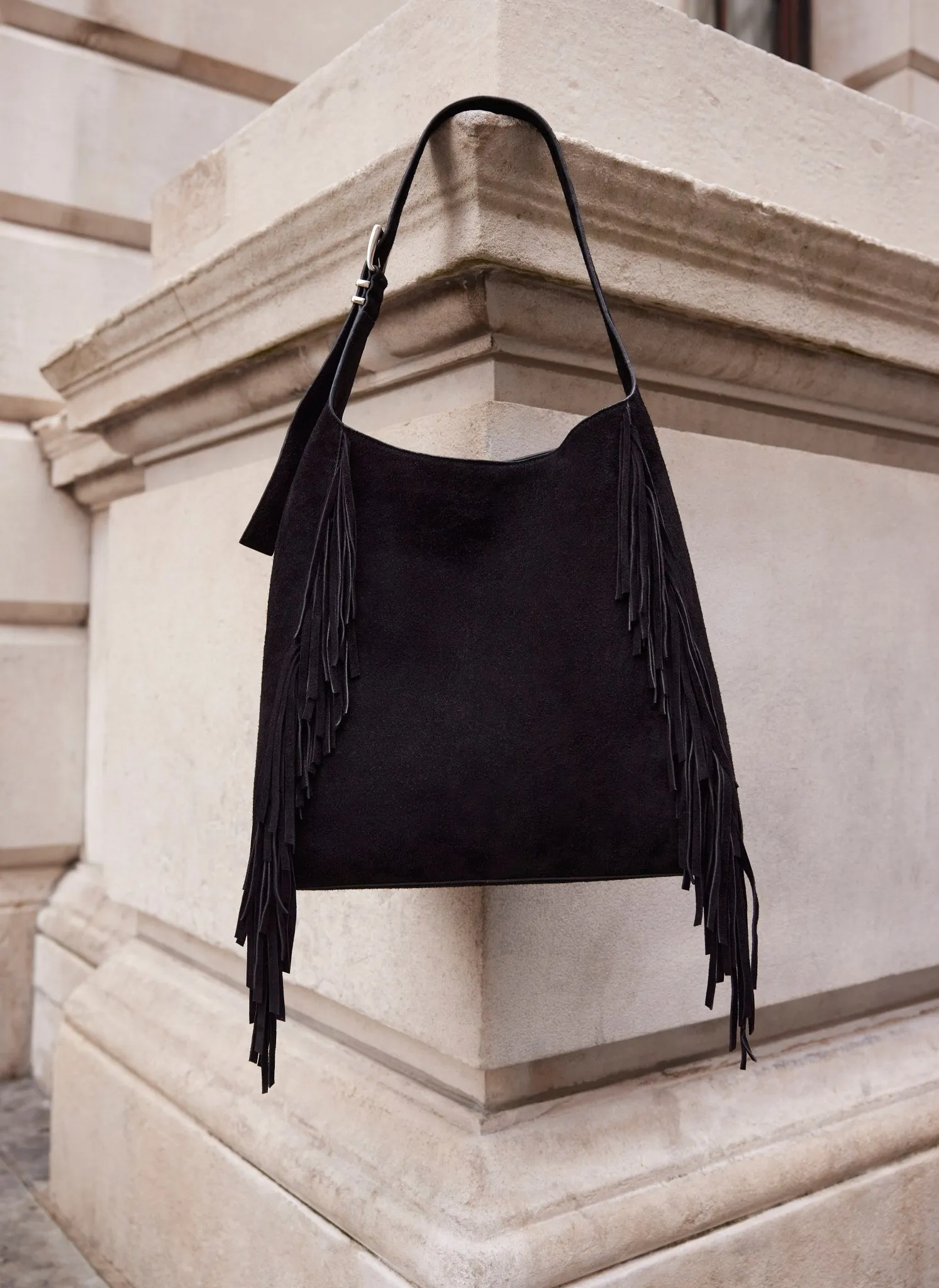 Black Suede Fringed Bag sold by Mint Velvet product image thumbnail 2