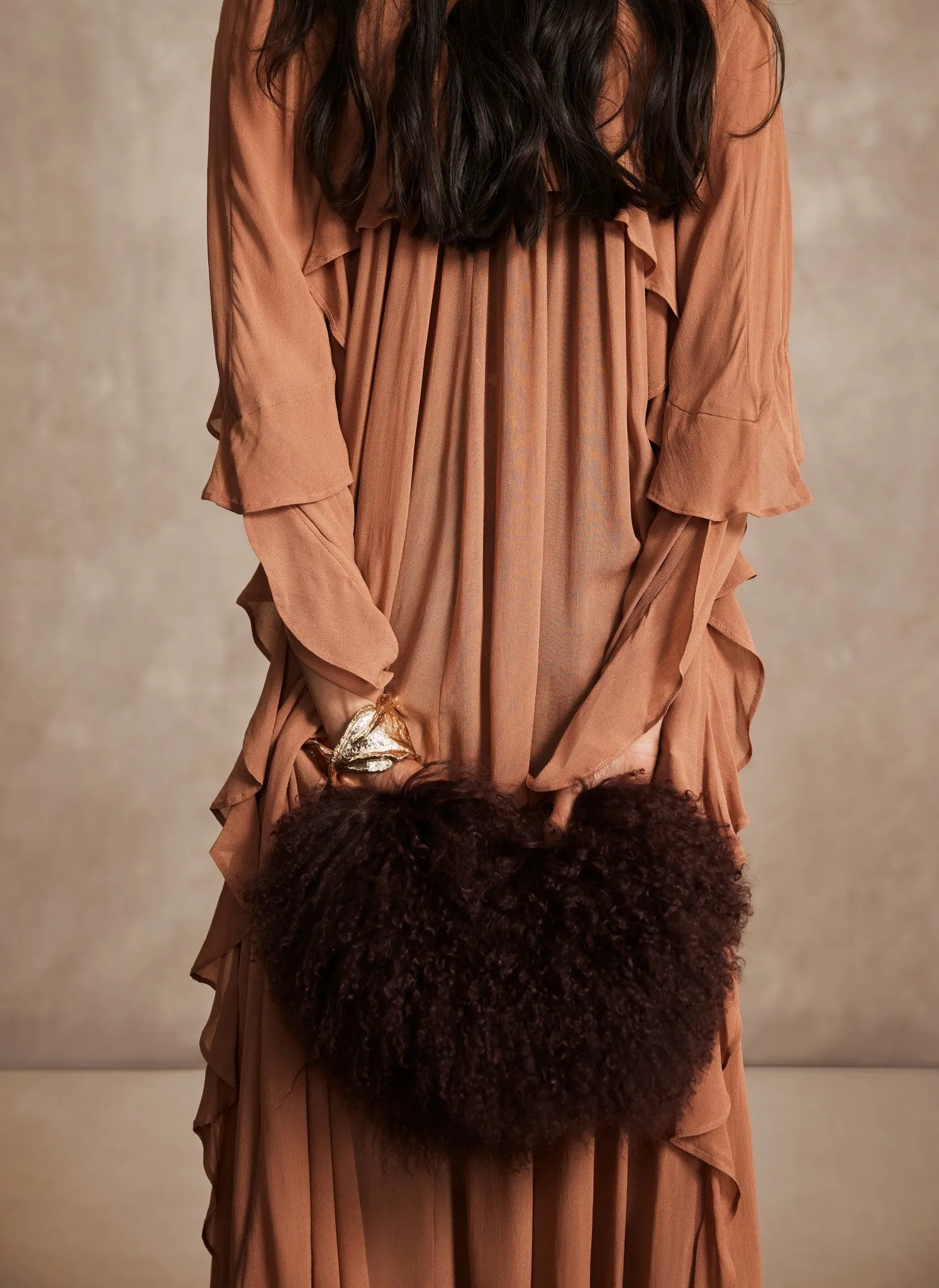 Fallon Pale Pink Mongolian Fur Bag sold by Mint Velvet product image thumbnail 2