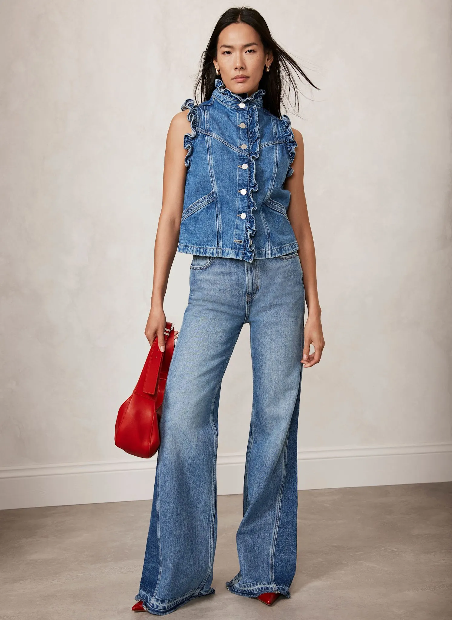 Light Indigo Relaxed Flare Jeans sold by Mint Velvet product image thumbnail 4