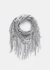 Silver Metallic Sequin Fringe Scarf sold by Mint Velvet