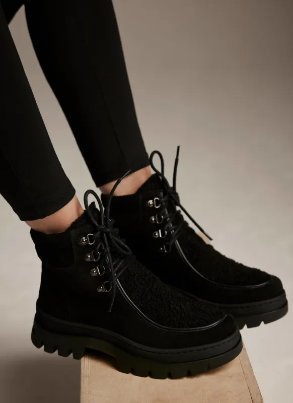 Black Borg Suede Hiking Boots sold by Mint Velvet
